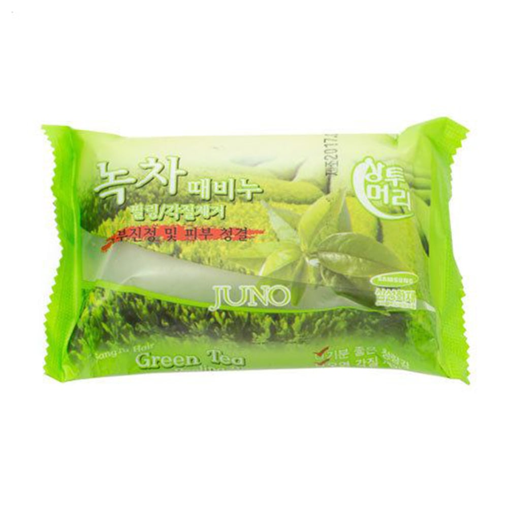 Тверде мило-пілінг для обличчя Juno Green Tea з екстрактом зеленого чая, 150 г